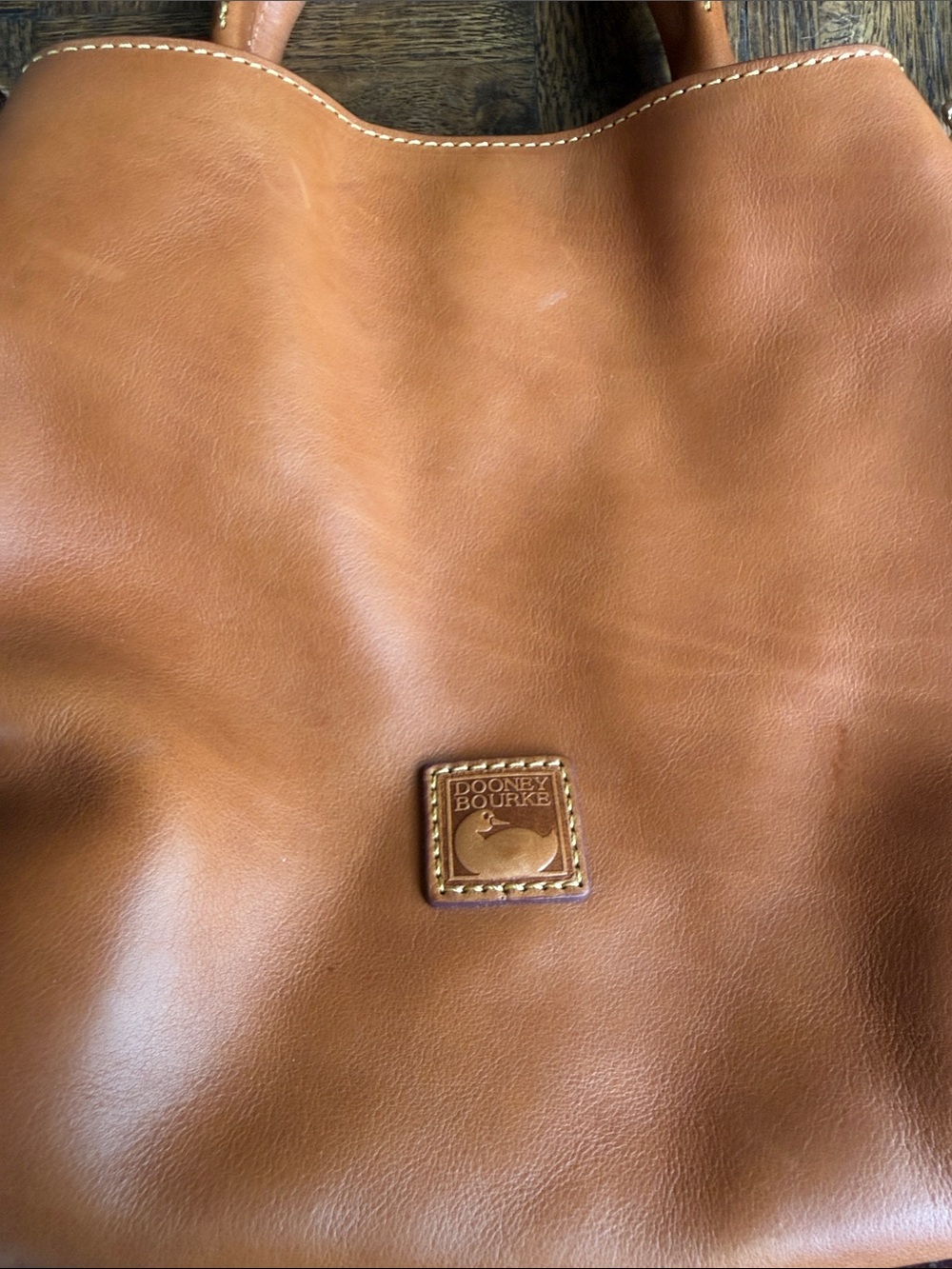 Dooney & Bourke Pebbled Leather Satchel in Tan Brown - Picture 2 of 9